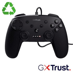CONTROLLER GAMEPAD CABLATO PER PC - PLASTICA RICICLATA 75% - TRUST GXT541 MUTA NERO
