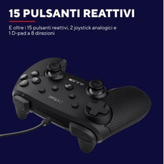 CONTROLLER GAMEPAD CABLATO PER PC - PLASTICA RICICLATA 75% - TRUST GXT541 MUTA NERO