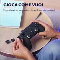 CONTROLLER GAMEPAD MULTICONNECT WIRELESS 2,4GHz + BT + CAVO PER CONSOLE E PC - PLASTICA RICICLATA 75% - TRUST GXT542 MUTA NERO