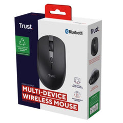 MOUSE WIRELESS RICARICABILE MULTICONNECT BT + WL 2,4GHZ SILENZIOSO - 3200DPI - PLASTICA RICICLATA 60% - TRUST OZAA COMPACT - NERO