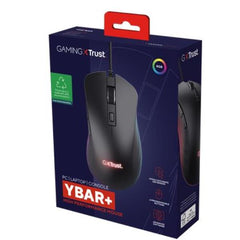 MOUSE GAMING RGB CABLATO 25.600 DPI ACELLERAZIONE 50G POLLING 1.000HZ - 6 PULSANTI PROGRAMMABILI - PLASTICA RICICLATA 60% - TRUST GXT924 YBAR+ NERO