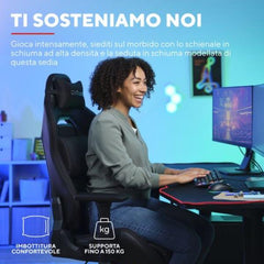SEDIA GAMING REALIZZATA CON MATERIALI SOSTENIBILI - TRUST GXT 714 RUYA NERO