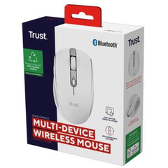 MOUSE WIRELESS RICARICABILE MULTICONNECT BT + WL 2,4GHZ SILENZIOSO - 3200DPI - PLASTICA RICICLATA 60% - TRUST OZAA COMPACT - BIANCO