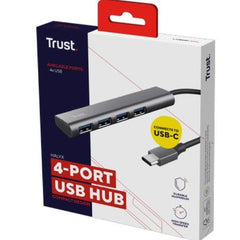 HUB USB C CON 4-PORT USB-C 3.2 - TRUST HALYX - ALLUMINIO