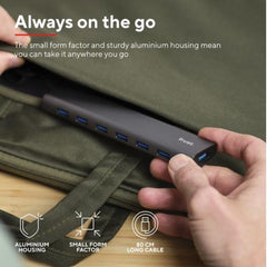 HUB USB A 3.2 CON 7 PORTE USB-A 3.2 - TRUST HALYX - ALLUMINIO