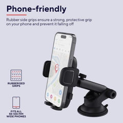 SUPPORTO/HOLDER PER TELEFONO CON MONTAGGIO AL PARABREZZA - TRUST RUNO - NERO