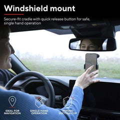 SUPPORTO/HOLDER PER TELEFONO CON MONTAGGIO AL PARABREZZA - TRUST RUNO - NERO