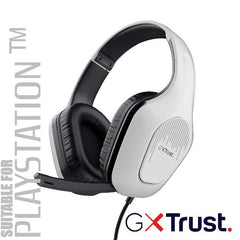 CUFFIE GAMING CABLATE JACK 3,5MM PLAYSTATION® COMPATIBILE, DRIVER 50MM - TRUST GXT415PS ZIROX - BIANCO