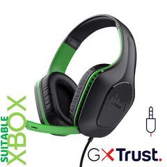 CUFFIE GAMING CABLATE JACK 3,5MM XBOX® COMPATIBILE, DRIVER 50MM -TRUST GXT415X ZIROX - NERO/VERDE