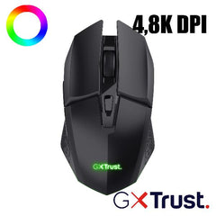 MOUSE GAMING RGB WIRELESS RICARICABILE 4.800DPI - TRUST GXT110 FELOX NERO