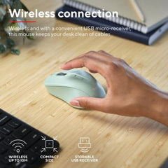 MOUSE WIRELESS SILENZIOSO - 1800DPI - PLASTICA RICICLATA 82% - TRUST MYDO - VERDE