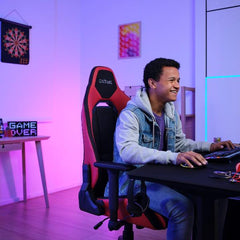 SEDIA GAMING REALIZZATA CON MATERIALI SOSTENIBILI - TRUST GXT 714R RUYA NERO/ROSSO