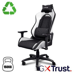 SEDIA GAMING REALIZZATA CON MATERIALI SOSTENIBILI - TRUST GXT 714W RUYA NERO/BIANCO