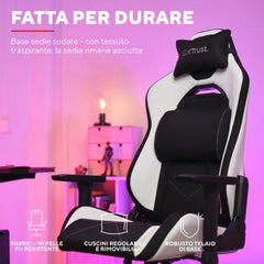 SEDIA GAMING REALIZZATA CON MATERIALI SOSTENIBILI - TRUST GXT 714W RUYA NERO/BIANCO