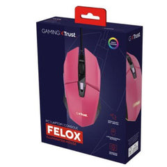 MOUSE GAMING ILLUMINATO CABLATO 6.400DPI ACELLERAZIONE 20G - TRUST GXT109P FELOX ROSA