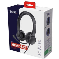 CUFFIE ON-EAR CABLATE 1,8M JACK 3,5MM CON MICROFONO FLIP TO MUTE - TRUST AYDA - NERO