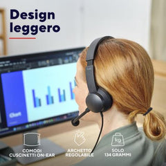 CUFFIE ON-EAR CABLATE 1,8M USB CON MICROFONO FLIP TO MUTE E RIDUZIONE RUMORE ENC - 65% PLASTICA RICICLATA - TRUST AYDA USB ENC- NERO