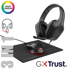 SET GAMING 3-IN-1 - CUFFIA + MOUSE + MOUSEPAD - TRUST GXT 790 NERO