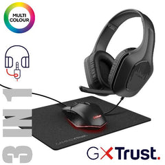 SET GAMING 3-IN-1 - CUFFIA + MOUSE + MOUSEPAD - TRUST GXT 790 NERO