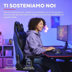 SEDIA GAMING REALIZZATA CON MATERIALI SOSTENIBILI - TRUST GXT 714B RUYA NERO/BLU