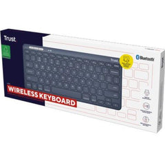 TASTIERA WIRELESS RICARICABILE MULTICONNECT 2 BT + 1 WL 2,4GHZ - PLASTICA RICICLATA 52% - LAYOUT ITALIANO - TRUST LYRA - BLU