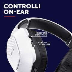 CUFFIE GAMING CABLATE JACK 3,5MM MULTIPIATTAFORMA, DRIVER 50MM  - TRUST GXT415 ZIROX - BIANCO
