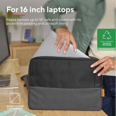 CUSTODIA/SLEEVE 16" MORBIDA PER LAPTOP/NOTEBOOK REALIZZATA CON PET RICICLATO - TRUST LISBOA NERA