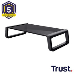 SUPPORTO MONITOR IN VETRO TEMPERATO - TRUST MONTA - NERO