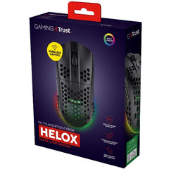 MOUSE GAMING RGB WIRELESS RICARICABILE ULTRALEGGERO 4.800DPI, AUTONOMIA 80H - TRUST GXT929 HELOX NERO