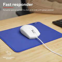 MOUSE CABLATO 160CM - PLASTICA RICICLATA 50% - TRUST B2B TM-101 ECO BIANCO