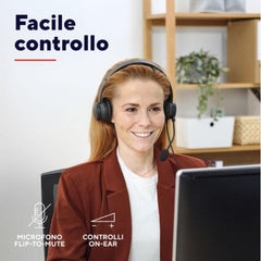 CUFFIE ON-EAR CABLATE 1,8M JACK 3,5MM CON MICROFONO FLIP TO MUTE - TRUST B2B HS-150 - NERO