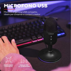 MICROFONO GAMING CABLATO USB 1,8M ILLUMINAZIONE RGB CON INGRESSO JACK 3,5MM - TRUST GXT234 YUNIX - NERO
