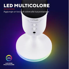 MICROFONO GAMING CABLATO USB 1,8M ILLUMINAZIONE RGB CON INGRESSO JACK 3,5MM - TRUST GXT234W YUNIX - BIANCO