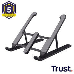 SUPPORTO/RIALZO PER LAPTOP PIEGHEVOLE E LEGGERO PER UNA POSIZIONE ERGONOMICA - TRUST PRIMO - GRIGIO