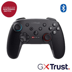 CONTROLLER GAMEPAD WIRELESS RICARICABILE PER NINTENDO SWITCH/SWITCH 2/SWITCH OLED/SWITCH LIGHT CON COMANDI MOVIMENTO E FEEDBACK A VIBRAZIONE - TRUST GXT 1246 MUTA NERO