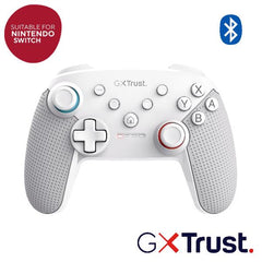 CONTROLLER GAMEPAD WIRELESS RICARICABILE PER NINTENDO SWITCH/SWITCH 2/SWITCH OLED/SWITCH LIGHT CON COMANDI MOVIMENTO E FEEDBACK A VIBRAZIONE - TRUST GXT 1246W BIANCO