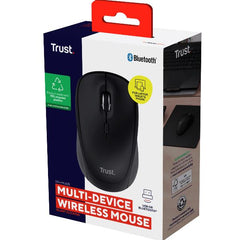 MOUSE WIRELESS  MULTICONNECT 2x BT + 1 WL 2,4GHz  SILENT - DURATA BATTERIA 12 MESI - 1600DPI - PLASTICA RICICLATA 75% -TRUST YVI+  MULTI-DEVICE NERO