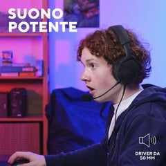 CUFFIE GAMING CABLATE JACK 3,5MM MULTIPIATTAFORMA OVER-EAR, DRIVER 50MM - TRUST GXT492 CARUS NERO