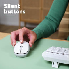 MOUSE WIRELESS  MULTICONNECT 2x BT + 1 WL 2,4GHz  SILENT - DURATA BATTERIA 12 MESI - 1600DPI - PLASTICA RICICLATA 75% -TRUST YVI+  MULTI-DEVICE BIANCO