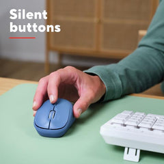 MOUSE WIRELESS  MULTICONNECT 2x BT + 1 WL 2,4GHz  SILENT - DURATA BATTERIA 12 MESI - 1600DPI - PLASTICA RICICLATA 75% -TRUST YVI+  MULTI-DEVICE BLU
