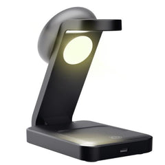 CARICABATTERIA WIRELESS MAGNETICO/MAGSAFE PER IPHONE APPLE WATCH AIRPODS STAND RICHIUDIBILE - TRUST VIRO 3-IN-1 - NERO