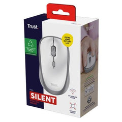 MOUSE WIRELESS SILENZIOSO - 1600DPI - PLASTICA RICICLATA 83% - DURATA BATTERIA 12 MESI - TRUST YVI+ - BIANCO