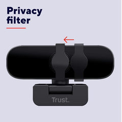WEBCAM FULL HD 1980X1080P - FILTRO PRIVACY - 85% PLASTICA RICICLATA - TRUST TANOR - NERO