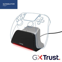SUPPORTO DI RICARICA PER GAMEPAD/CONTROLLER PLAYSTATION PS5 - TRUST GXT 255 - NERO