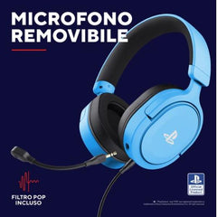 CUFFIE GAMING CABLATE JACK 3,5MM PLAYSTATION® PS5™ CERTIFICATE, DRIVER 50MM - PLASTICA RICICLATA 50% - TRUST GXT498B FORTA - BLU