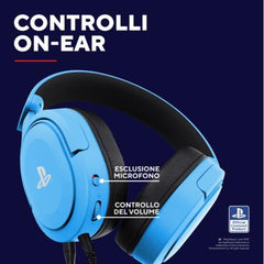CUFFIE GAMING CABLATE JACK 3,5MM PLAYSTATION® PS5™ CERTIFICATE, DRIVER 50MM - PLASTICA RICICLATA 50% - TRUST GXT498B FORTA - BLU