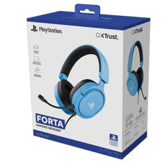 CUFFIE GAMING CABLATE JACK 3,5MM PLAYSTATION® PS5™ CERTIFICATE, DRIVER 50MM - PLASTICA RICICLATA 50% - TRUST GXT498B FORTA - BLU
