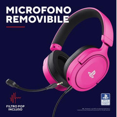 CUFFIE GAMING CABLATE JACK 3,5MM PLAYSTATION® PS5™ CERTIFICATE, DRIVER 50MM - PLASTICA RICICLATA 50% - TRUST GXT498P FORTA - ROSA