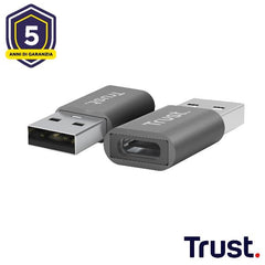 ADATTATORE DA USB- A (MASCHIO) USB-C (FEMMINA) 2PZ - TRUST - GRIGIO