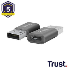 ADATTATORE DA USB- A (MASCHIO) USB-C (FEMMINA) 2PZ - TRUST - GRIGIO